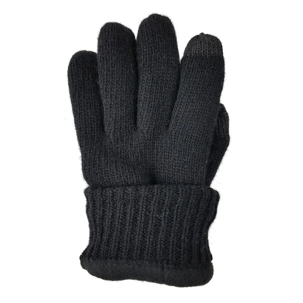 BRUCERIVER Black Ladie's Wool Knit Gloves Thinsulate Lining Size Touchscreen S